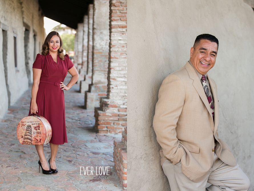 wedgewood-vintage-engagement-session-with-suitcases-mission-san-juan-capistrano-004